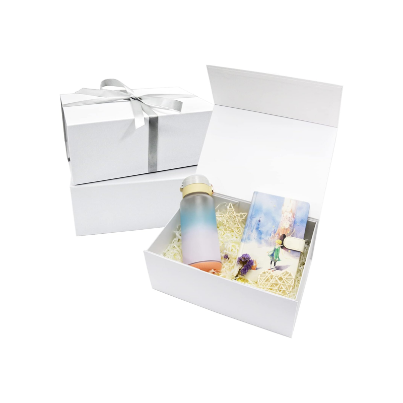 Large Gift Box for Present, White Gift Box with Magnetic Lid, Collapsible