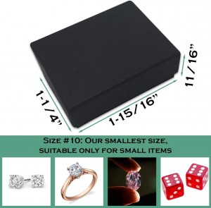 Cardboard Jewelry Boxes With Cotton  – Matte Black