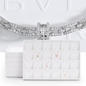 Premium White Leather Stackable Jewelry Tray