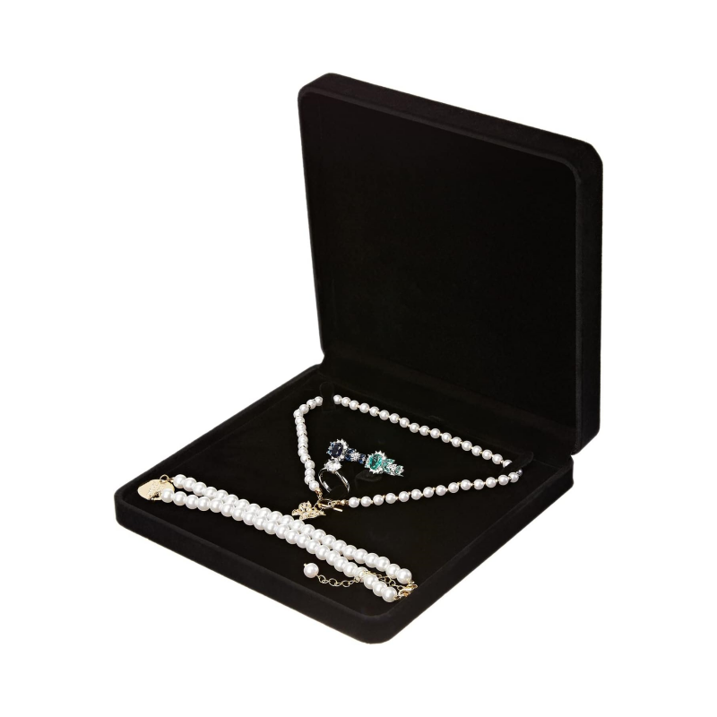Velvet Jewelry Set Box, Velvet Gift Box for Bracelet Necklace Earring Ring
