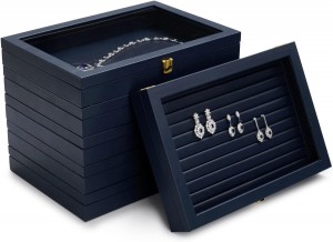 Premium Leather Jewelry Tray  Organizer Box Stackable Jewelry Box