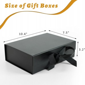 Gift Box with Lid for Presentswith Ribbon and Magnetic Closure