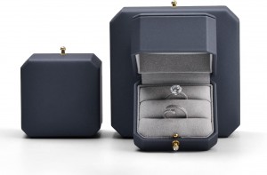 Luxury Leather Ring Box wedding Ring Bearer Gift Case
