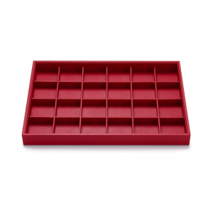 Gorgeous Red Leather Jewelry Tray Stackable Jewelry Organizer