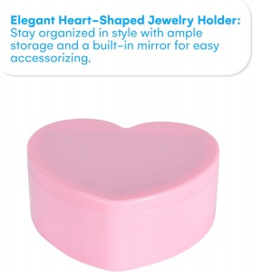 Pink Heart Shape Jewelry Trinket Dish – Small Jewelry Box Organizer –  Ideal Gift for Women