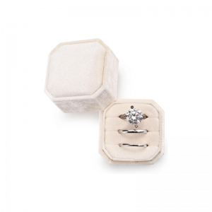 Velvet Ring Box Holder Box Velvet Octagon Jewelry Gift Box