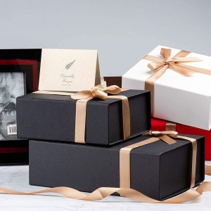 Black Gift Box Large Gift Box with Magnetic Lids