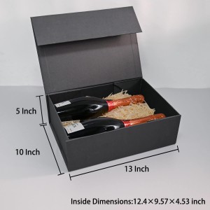 Black Gift Box Large Gift Box with Magnetic Lids