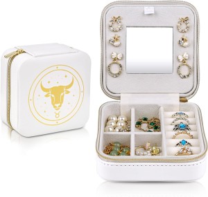 Constellation Travel Jewelry Case,Taurus White, 2024 Zodiac