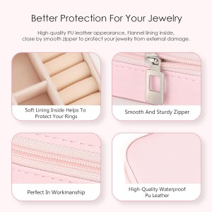 Travel Jewelry Case, Pink Portable Jewelry Organizer Box