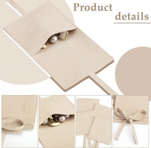 Microfiber Jewelry Pouch, Jewelry Packaging Bag Luxury Small Jewelry Gift Bags Bow Tie