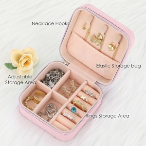 Travel Jewelry Case, Pink Portable Jewelry Organizer Box