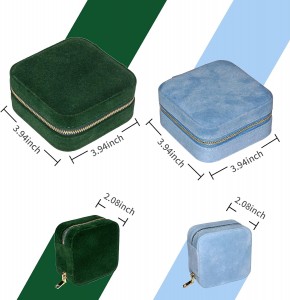 Travel Jewelry Box with Mirror, Velvet Small Portable Organizer Boxes