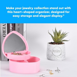 Pink Heart Shape Jewelry Trinket Dish – Small Jewelry Box Organizer –  Ideal Gift for Women
