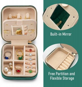 Personalized Velvet Travel Jewelry Case Box For Women Ring Necklace Earring Holder Organizer