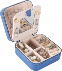 Travel Jewelry Organizer Small Jewelry Organizer Box for Girls Women with Mirror