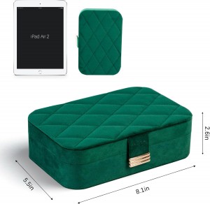 Jewelry Box | Travel Diamond Quilted Jewelry Case Storage for Ring Earrings Necklace | Luxury Portable Jewelry Organizer for Women Girls