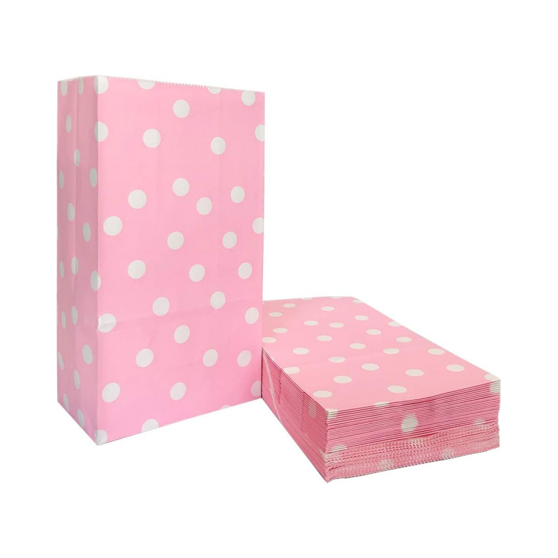 Small Polka Dot Paper Bags Pink
