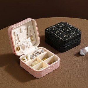 PU Leather Jewelry Box, Portable Jewelry Holder For Earrings, Rings, And Necklaces