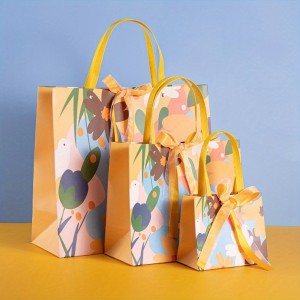 Paper Bag, Clothes With Hand Gifts, Bow Gift Bag, Handbag For Stores