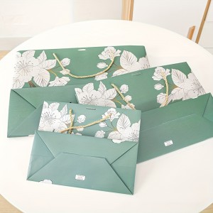 Flower Printed Drawstring Paper Bag
