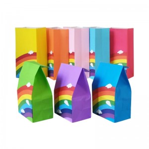 Rainbow Party Favor Paper Bags Kraft Paper