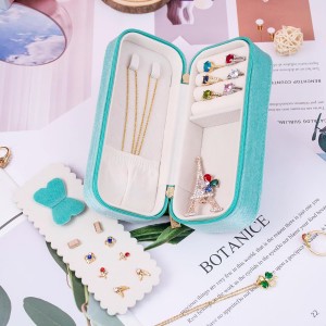 Jewelry Box Organizer for Women Luxury Fluffy Plauche PortableJewelry Case for Earings Rings Storage Holder