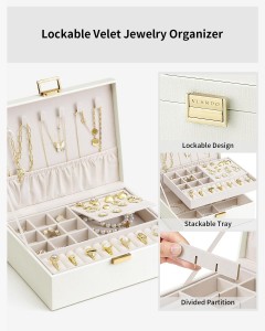 Jewelry Box Large Jewelry Organizer for Women Removable Jewelery Tray for Necklace Earrings Rings Bracelets Jewelry Boxes