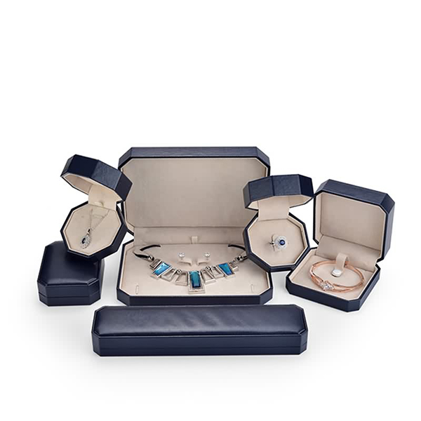 Luxury leather jewellery box pu octagon shape box