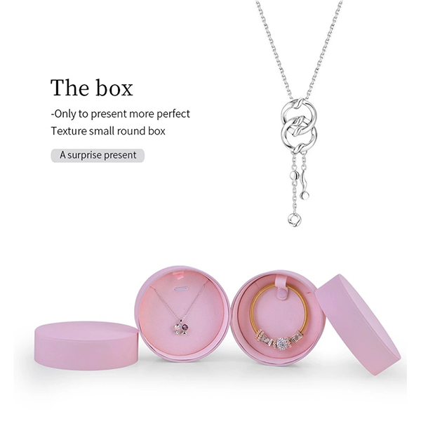 Cute jewelry box round paper pink box jewelry