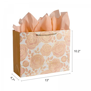 Gold Large Gift Bag with Card and Tissue Paper