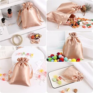 Wedding Favor Drawstring Bags, Rose Gold Mini Gift Bags for Jewelry
