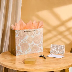 Gold Large Gift Bag with Card and Tissue Paper