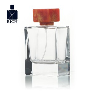 3.4oz Square Cologne Bottle With Resin Cap