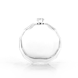 100ml Polygonal Round Perfume Bottle With Zinc Alloy Crown Cap