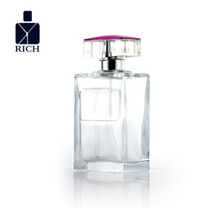 80ML Polished Square Perfume Bottles With Acrylic Cap