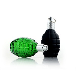 Black Green grenade shaped 100ml perfume bottle