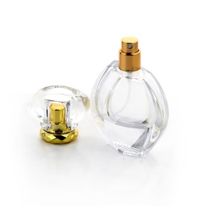 1 oz  Thick Bottom Unique Crown Perfume Bottle With Acrylic Cap