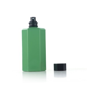 Hexagonal 100mL Green Perfume Bottle For Ladies