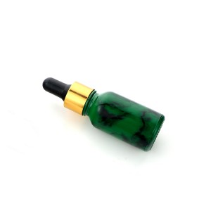 Green Colour Coating Essential 0il Dropper Bottles Bamboo Top