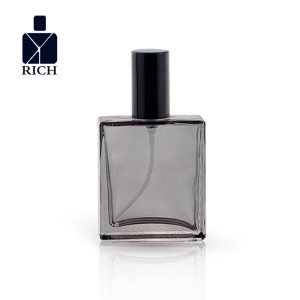 50ml Transparent Black Square Grey Perfume Bottle