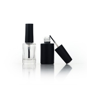 Empty Nail Polish Bottles, Clear Black Glass Refillable Bottles Container with Brush Cap(10ml)