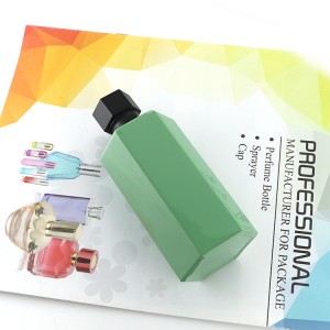 Hexagonal 100mL Green Perfume Bottle For Ladies