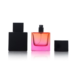 100ml Black Red Square Cologne Perfume Bottle With Wooden Lid