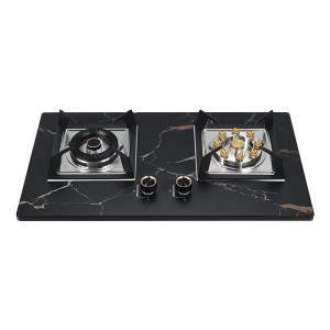 ກະດານທີ່ເຂັ້ມແຂງ 10 ມມ rock beam ກໍ່ສ້າງໃນເຕົາແກັສ double burner cooktops RDX-GH071