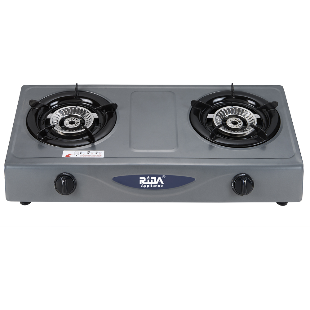 Thiết bị nhà bếp xi lanh điện bếp nấu đôi đốt gang đốt teflon bảng điều khiển màu xám di động để bàn bếp gas bếp RD-GD340