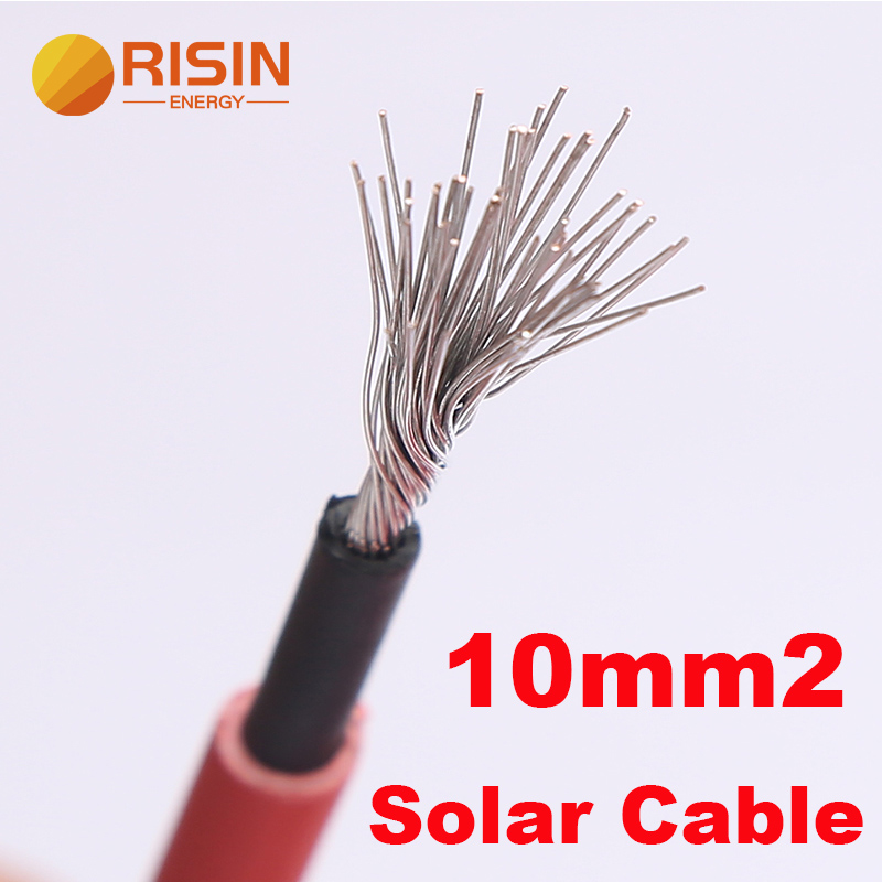 Risin TUV EN50618 Solar Cable 10mm2 PV Panel Wire UV Resisitant XLPE Insulation Jacket Solar DC Cable Manufacturer