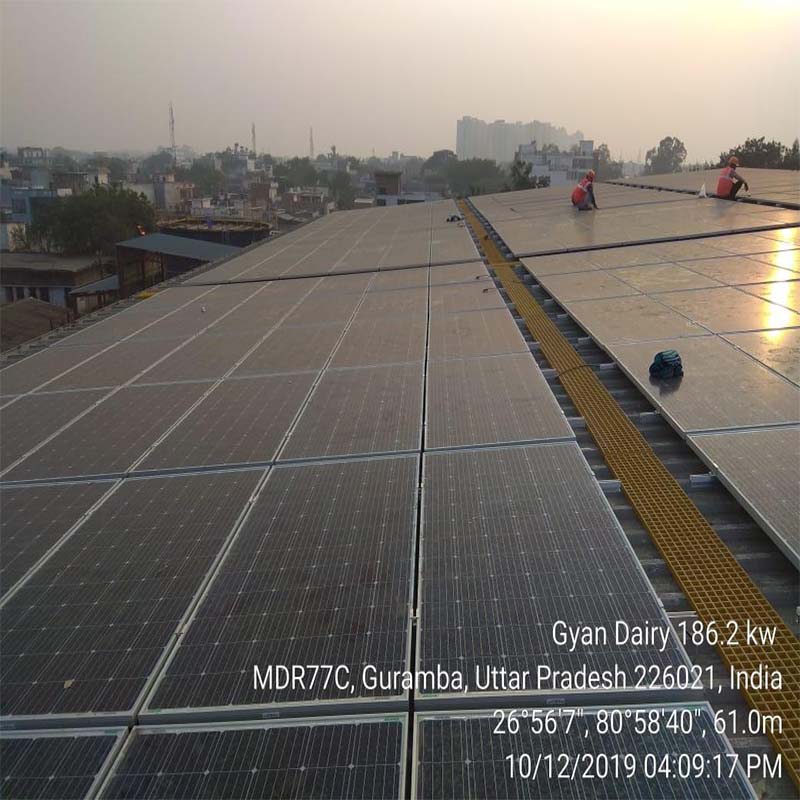 GYAN DAIRY 186KW SOLAR ROOFTOP PROJECT IN INDIA