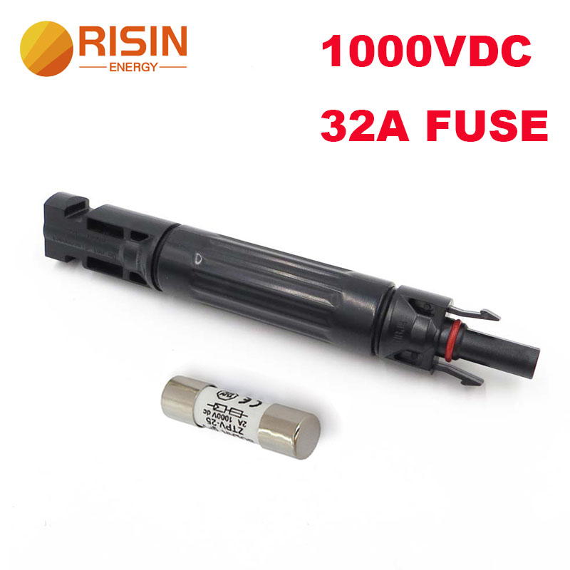 High Performance RISIN TUV 1000V Solar PV Fused Connector with Inline Fuse 2A 3A 5A 10A 15A 20A 25A 30A 32A