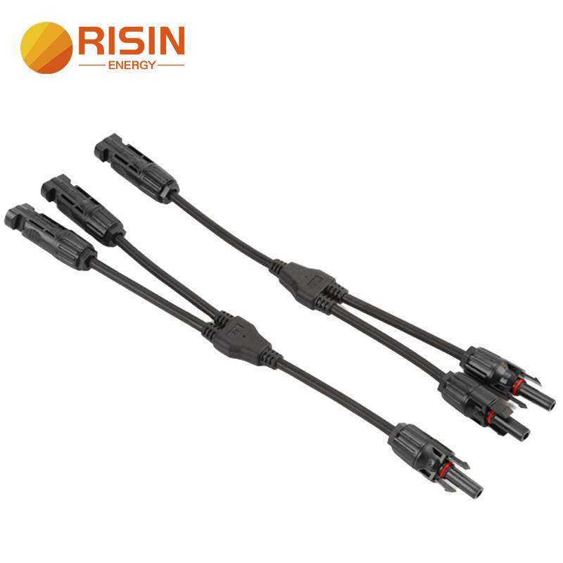 Good Quality PV Cable Harness – 2to1 MC4 Y Connector Connecting Solar Panels in parallel or series – RISIN detail pictures